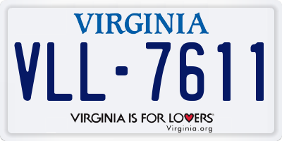 VA license plate VLL7611