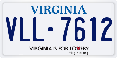 VA license plate VLL7612