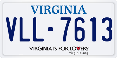 VA license plate VLL7613