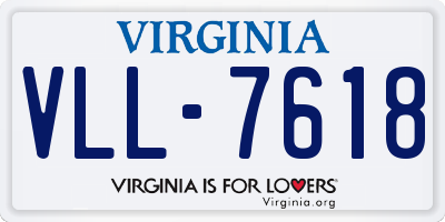 VA license plate VLL7618