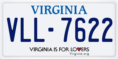 VA license plate VLL7622