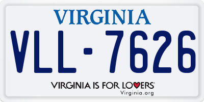 VA license plate VLL7626