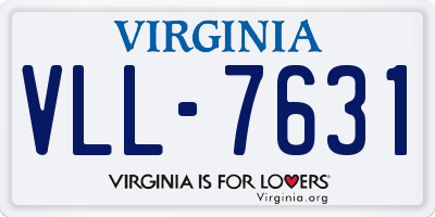 VA license plate VLL7631