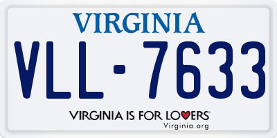 VA license plate VLL7633