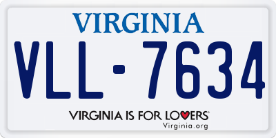 VA license plate VLL7634