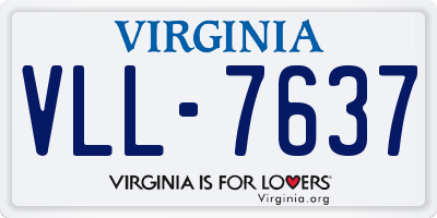 VA license plate VLL7637