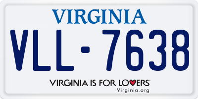 VA license plate VLL7638