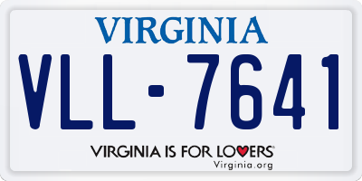 VA license plate VLL7641