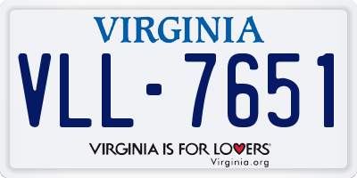 VA license plate VLL7651