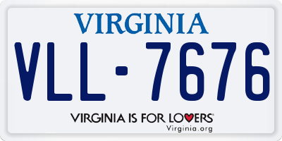 VA license plate VLL7676