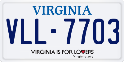 VA license plate VLL7703