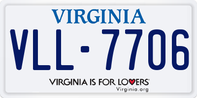 VA license plate VLL7706