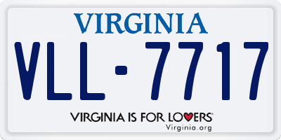 VA license plate VLL7717