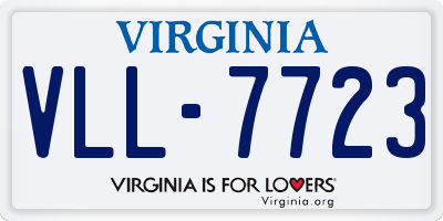 VA license plate VLL7723