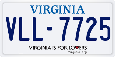 VA license plate VLL7725