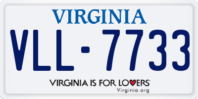 VA license plate VLL7733