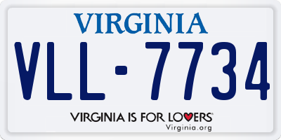 VA license plate VLL7734