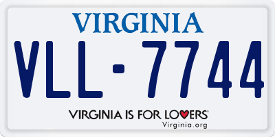 VA license plate VLL7744