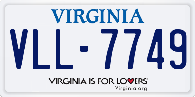 VA license plate VLL7749