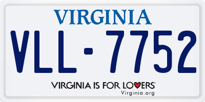 VA license plate VLL7752