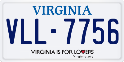 VA license plate VLL7756