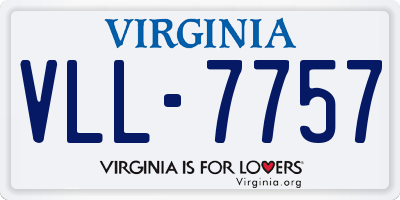 VA license plate VLL7757