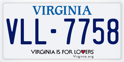 VA license plate VLL7758