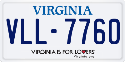 VA license plate VLL7760