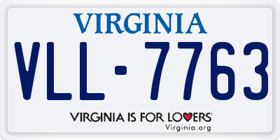 VA license plate VLL7763