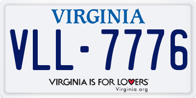 VA license plate VLL7776