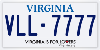 VA license plate VLL7777