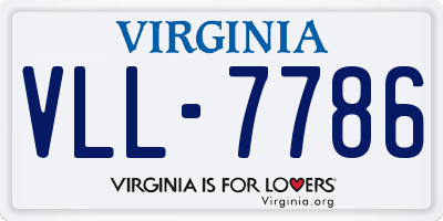 VA license plate VLL7786