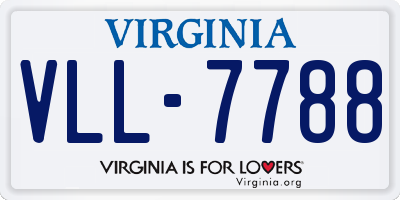 VA license plate VLL7788