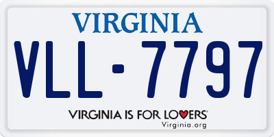 VA license plate VLL7797