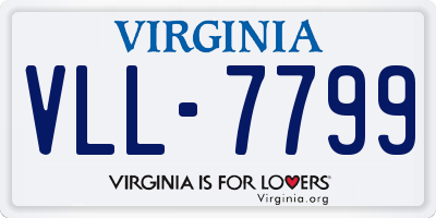 VA license plate VLL7799