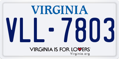 VA license plate VLL7803