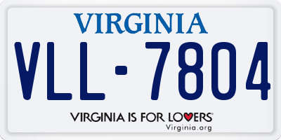 VA license plate VLL7804