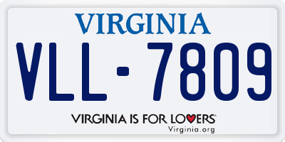 VA license plate VLL7809