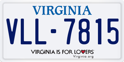 VA license plate VLL7815