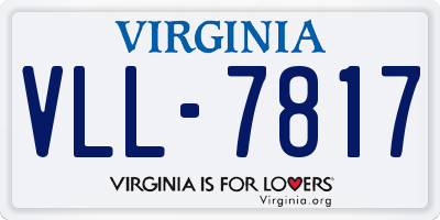 VA license plate VLL7817