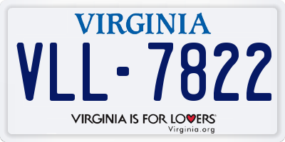 VA license plate VLL7822