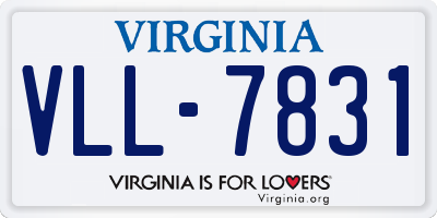 VA license plate VLL7831