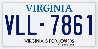 VA license plate VLL7861