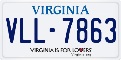 VA license plate VLL7863