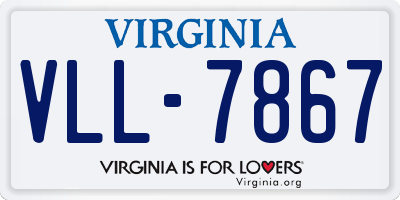 VA license plate VLL7867