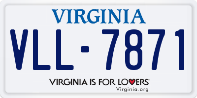 VA license plate VLL7871