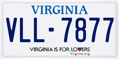 VA license plate VLL7877