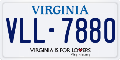 VA license plate VLL7880