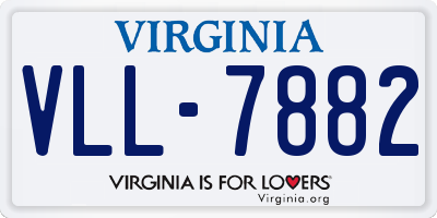 VA license plate VLL7882