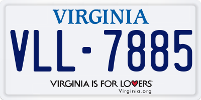 VA license plate VLL7885